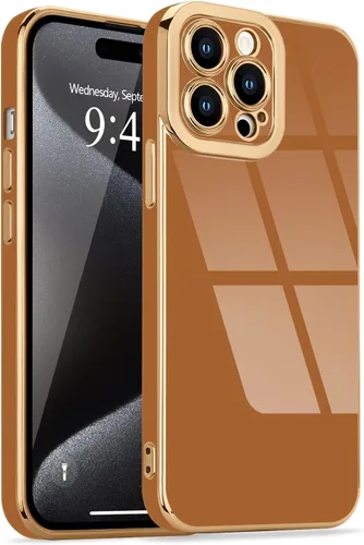 Miniatura 14 de Lafunda Diseñada para iPhone 13 Pro, fundas lujosas con chapado lindo para mujeres y niñas, elegante borde dorado, a prueba de golpes, TPU con funda