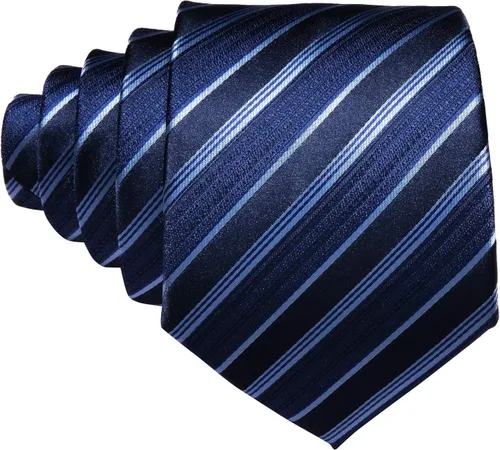 Miniatura 73 de Barry.Wang Juego de corbatas para hombre, corbata de seda a rayas, tejido a cuadros, gemelos formales, negocios, boda