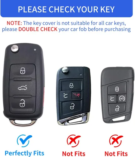 Miniatura 2 de OFFCURVE Funda para llavero Volkswagen, TPU suave, protector completo, funda para llavero para VW Jetta, Golf, Polo Passat, MK8, Tiguan, Beetle