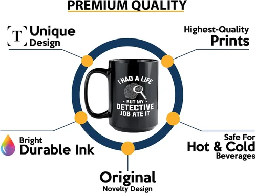 Miniatura 3 de Taza de café detective de 15 onzas, color negro -i had a - oficial de policía policía patrulla detective sheriff policial policía Academia