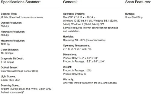 Miniatura 9 de Epson Workforce ES-55R Escáner móvil de recibos y documentos con software de gestión de recibos para PC y Mac