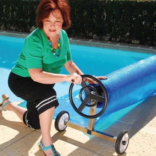 Miniatura 4 de Doheny's Sistemas de carretes de cubierta solar en tierra (se adapta a piscinas de hasta 18 pies de ancho, aluminio)