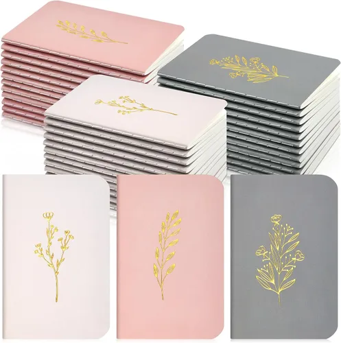 Miniatura 8 de Outus 36 piezas de mini cuadernos de bolsillo 2.5" x 4" de papel kraft, bloc de notas mini, cubierta blanda en masa, cuaderno de notas de bolsillo