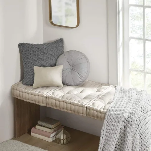 Miniatura 4 de Intelligent Design Azza Almohada de Suelo, Cojines Grandes para Sentarse para Adultos, Almohada de Suelo para Meditación o Yoga, Felpilla Lustrosa