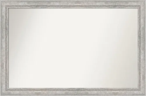Miniatura 308 de Amanti Art Espejo de baño plateado para sobre fregadero, 23 x 23 pulgadas, espejo cuadrado plateado en ángulo, marco de madera moderno medio, se