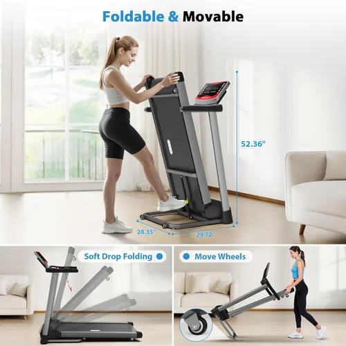 Miniatura 7 de CIIHI Treadmill with Auto Incline - 450 LBS Capacity 15% Auto Incline Treadmill for Home, 0.5-10 MPH Foldable Running Machine with 47.2”x18.1” Belt