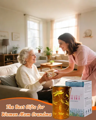 Miniatura 8 de ANYTALK Faroles Solares de Libélula para Exteriores Impermeables, Regalos de Cumpleaños para Mujeres Mamá Abuela, Luces Solares Colgantes