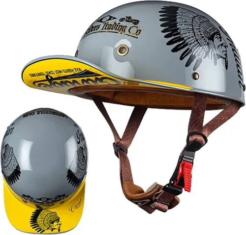 Miniatura 12 de Casco de béisbol de motocicleta, aprobado por DOT, casco de motocicleta para hombre, casco de motocicleta alemán, unisex, para ciclomotor, scooter, 3