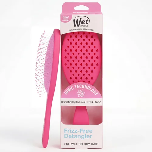 Miniatura 12 de Wet Brush Cepillo desenredante sin encrespamiento con tecnología iónica, negro, proporciona control de encrespamiento, reduce la estática y suaviza