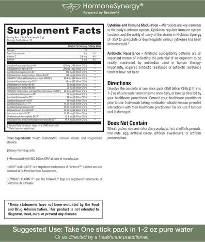 Miniatura 7 de Probiotic Synergy DF 350 ® de Dr. RetzlerRx™ - 350 mil millones de UFC - Sin lácteos y alta potencia 350 CFU Suplemento probiótico de 18 cepas