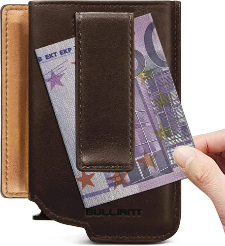 Miniatura 6 de Billetera delgada para hombre, cartera grande de aluminio con clip para dinero, 8 tarjetas, bloqueo RFID