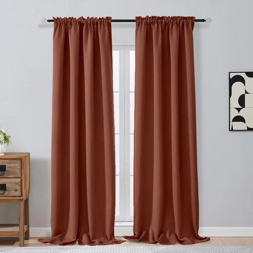 Miniatura 141 de OVZME Cortinas opacas turquesa para tratamiento de ventanas pequeñas, cortinas cortas con bloqueo de luz para ventana de cocina sobre el fregadero