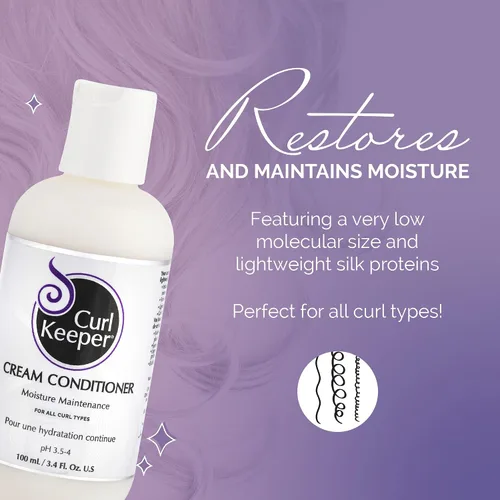 Miniatura 2 de Curl Keeper Acondicionador en crema para cabello rizado, 3.4 onzas líquidas, acondicionador diario ligero para todo tipo de rizos, hidratante
