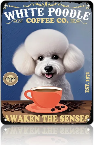 Miniatura 27 de KIYOYO Basset Hound Dog - Cartel de metal vintage de hound con texto en inglés "Before Coffee After Coffee" (Antes del café después del café)