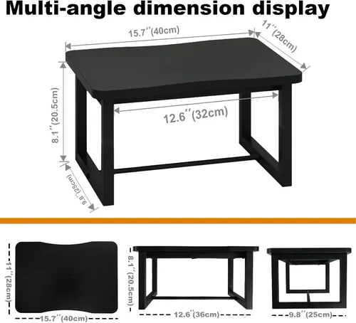 Miniatura 4 de Taburete de madera con 500 libras, taburete de cama ancho para adultos, escalón de madera negra para cocina, dormitorio, sala de estar, baño Blanco