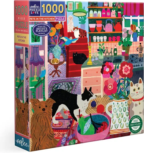 Miniatura 18 de eeBoo Rompecabezas de cocina de lavanda de 1000 piezas, rompecabezas cuadrado para adultos con referencia de imagen, piezas brillantes y duraderas