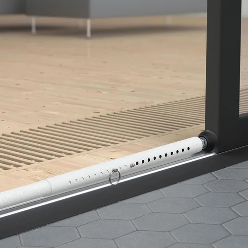 BeBecome Barra de seguridad para puerta corrediza, barra de seguridad ajustable de 17 a 50 pulgadas para puerta de patio con puntas de goma, Blanco