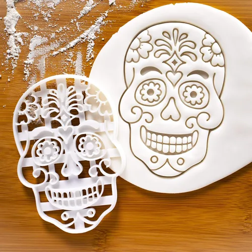 Miniatura 2 de Floral Skull Day of the Dead cortador de galletas, 1 pieza - Bakerlogy