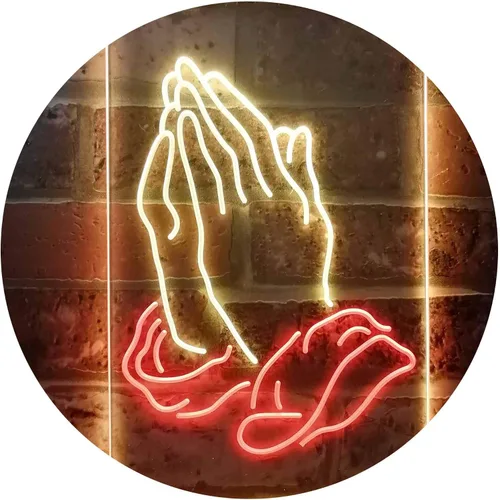 Miniatura 11 de ADVPRO Praying Hands Home Display Dual Color LED Neon Sign Blue & Red 8.5" x 12" st6s23-i3264-br