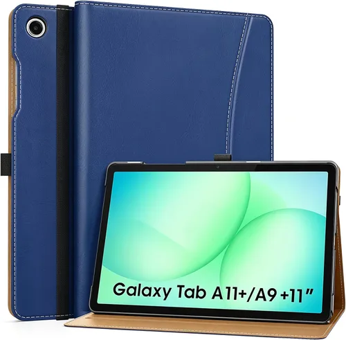 Miniatura 13 de MoKo Funda para Samsung Galaxy Tab A11+/ A11 Plus/ A9+/ A9 Plus de 11 pulgadas 2026/2024, piel sintética multiángulo con correa de mano, bolsillo