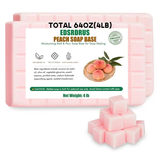 Miniatura 12 de EDSRDRUS Base de jabón aromática de 2 libras, hecha a mano con miel y aceite de coco, base de jabón hidratante para derretir y verter
