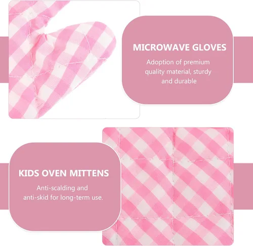 Miniatura 6 de DOITOOL Manoplas de horno para niños, guantes de cocina para niños, guantes de cocina resistentes al calor, guantes de cocina para hornear, cocinar