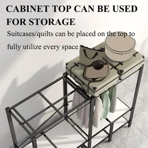 Miniatura 4 de large closets Large Closet Steel Clothes Closet Portable Wardrobe Closet Foldable Closet 170cm/192cm/220cm for Bedroom Wardrobe Closet Space-saving
