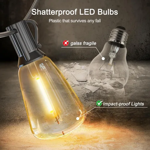 Miniatura 5 de BLIATLUS Guirnalda de luces solares superbrillantes de 100 pies para exteriores, impermeable, con control remoto, 30+2 bombillas LED ST38