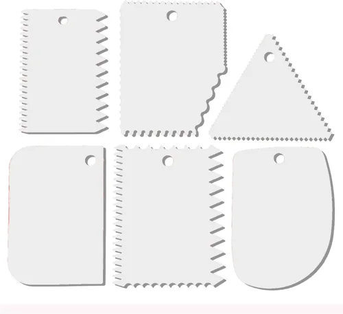 Miniatura 11 de Raspador de pasteles, juego de raspador más suave para pasteles, raspador de masa, herramienta pulidora de raspador de glaseado, peine de decoración