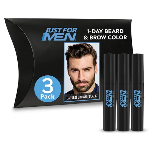 Miniatura 12 de Just for Men Color de barba y cejas de 1 día, color temporal para barba y cejas, para un aspecto más completo y bien definido, hasta 30 Marrón claro