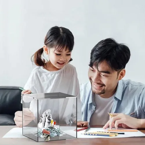 Miniatura 4 de Alcancía transparente, acrílico transparente, monedas simples para ahorrar dinero en efectivo caja para Año Nuevo
