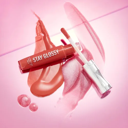 Miniatura 5 de Rimmel Stay Glossy Brillo de labios - Fórmula ligera y no pegajosa para color y brillo de labios - 130 Blushing Belgraves,.18oz Belgraves sonrojados