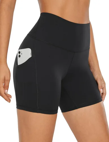 CRZ YOGA Butterluxe - Pantalones cortos de ciclismo para mujer con bolsillos de 3, 5 y 8 pulgadas, cintura alta, para voleibol, entrenamiento,