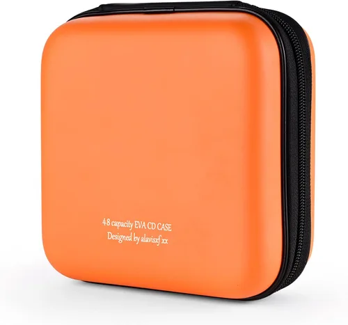 Miniatura 18 de alavisxf xx Estuche para CD, funda protectora de EVA para DVD de 28 capacidades, portátil, con cremallera, para CD, organizador de almacenamiento