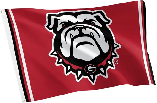 Miniatura 7 de Desert Cactus Bandera de la Universidad de Georgia Bulldogs UGA Dawgs Banderas Banners 100% poliéster para interiores y exteriores 3 x 5 (diseño J)