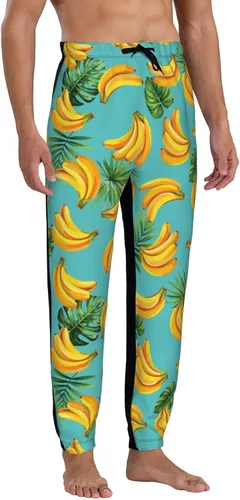 Miniatura 3 de Mens Cool Joggers Pants Tropical Palm Leaves and Bananas Novelty Casual Sweatpants with Drawstring