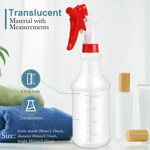 Miniatura 2 de Paquete de 10 botellas de spray de 16 oz, botellas de agua vacías para limpieza, recargables, con contenedor de rociado de alta resistencia