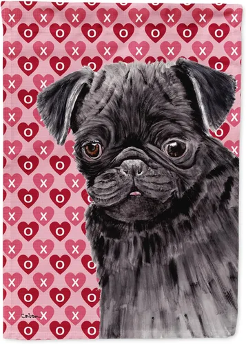 Miniatura 138 de Caroline's Treasures SS4484GF Bandera de jardín con diseño de bulldog inglés y corazones para el Día de San Valentín, bandera decorativa para patio