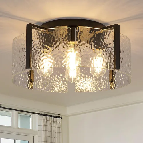 Miniatura 13 de Lámpara de techo negra de montaje empotrado, lámpara de entrada moderna de 3 luces, montaje de techo, accesorios de iluminación de cocina, lámparas