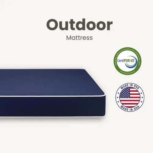 Miniatura 6 de Colchón impermeable para exteriores de 8 pulgadas, tamaño individual, fácil de limpiar, cómodo colchón de espuma, fabricado en Estados Unidos