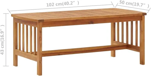 Miniatura 2 de vidaXL Mesa de centro 40.2"x19.7"x16.9" madera maciza de acacia