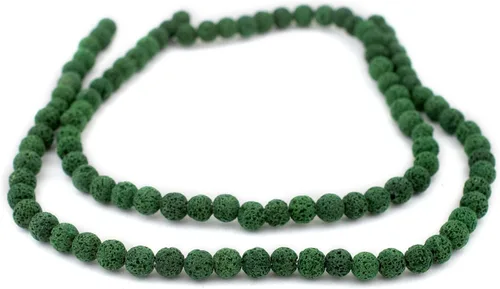 Miniatura 3 de TheBeadChest Cuentas de lava volcánica verde (0.315 in)