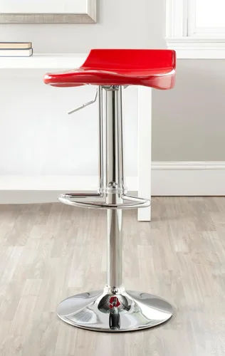 Miniatura 2 de Safavieh Home Collection Avish Taburete de bar giratorio ajustable rojo de 23.6-32.1 pulgadas