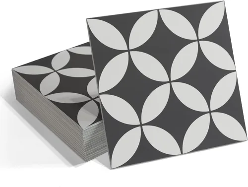 Azulejos de piso y pared de 16 hojas para baño, cocina, ducha, 9 x 9 pulgadas, color gris, moneda SPC, suelo de vinilo autoadhesivo, azulejos con