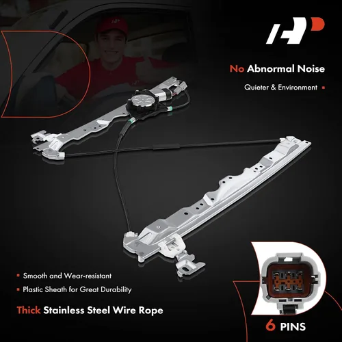 Miniatura 5 de A-Premium Regulador de Ventanilla Eléctrico Delantero Izquierdo con Motor Compatible con Infiniti QX56 2004-2010 Nissan Armada Pathfinder Titan Lado