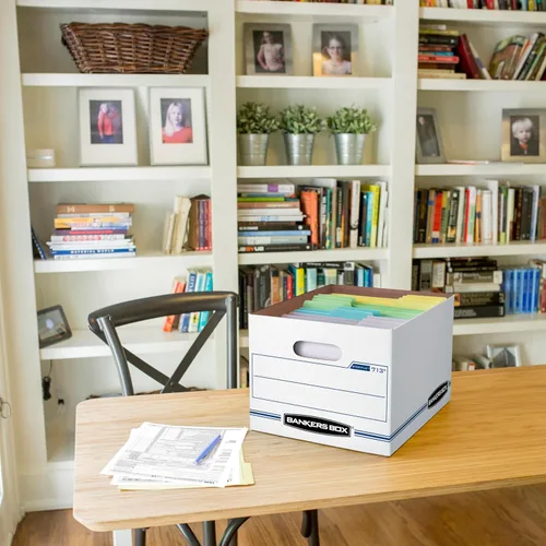 Miniatura 3 de Bankers Box Paquete de 12 Cajas de Almacenamiento de Archivos de Servicio Estándar, Ensamblaje Estándar, Tapa Removible, Carta/Legal (0071301)