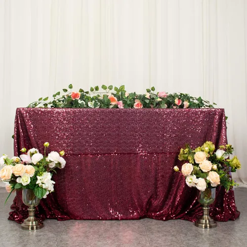 Miniatura 11 de ShinyBeauty - Mantel rectangular de lentejuelas (60” x 102”), diseño de bodas y fiestas de Navidad