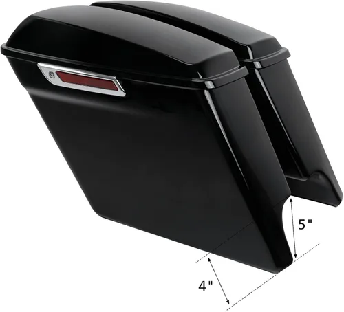 Miniatura 3 de XFMT Alforjas para motocicleta de 5 pulgadas, extendidas con cierres cromados para Harley Touring Road King, Street Glide Road Glide Electra Glide