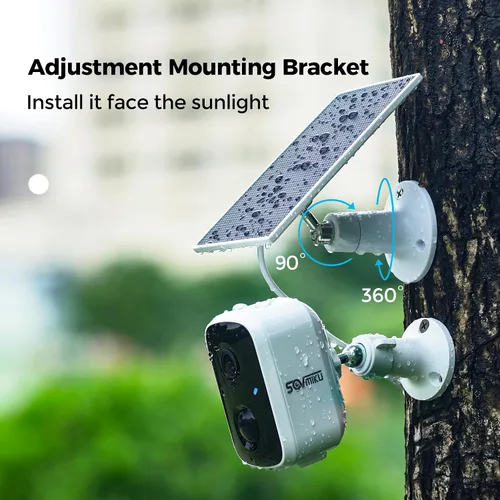 Miniatura 5 de Vicohome Paneles solares de 5V para cámaras de seguridad para comederos de pájaros con tasa de conversión de energía del 23%, cable de 9.8 pies