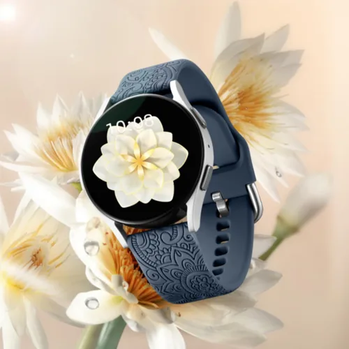 Miniatura 2 de Odbeai Correa compatible con Galaxy Watch 4, bandas grabadas florales compatibles con Samsung Watch 6, silicona suave, transpirable, impermeable